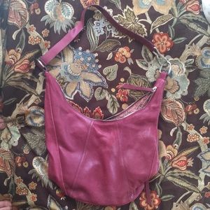 Hobo eggplant matte leather shoulder bag